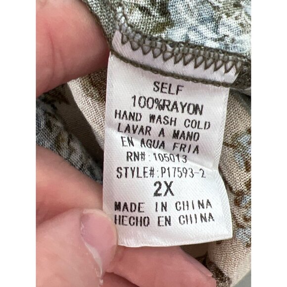 Andree By Unit Floral Patchwork Long Sleeve Blouse Size 2X Ruffle Peasant Boho - Picture 8 of 8